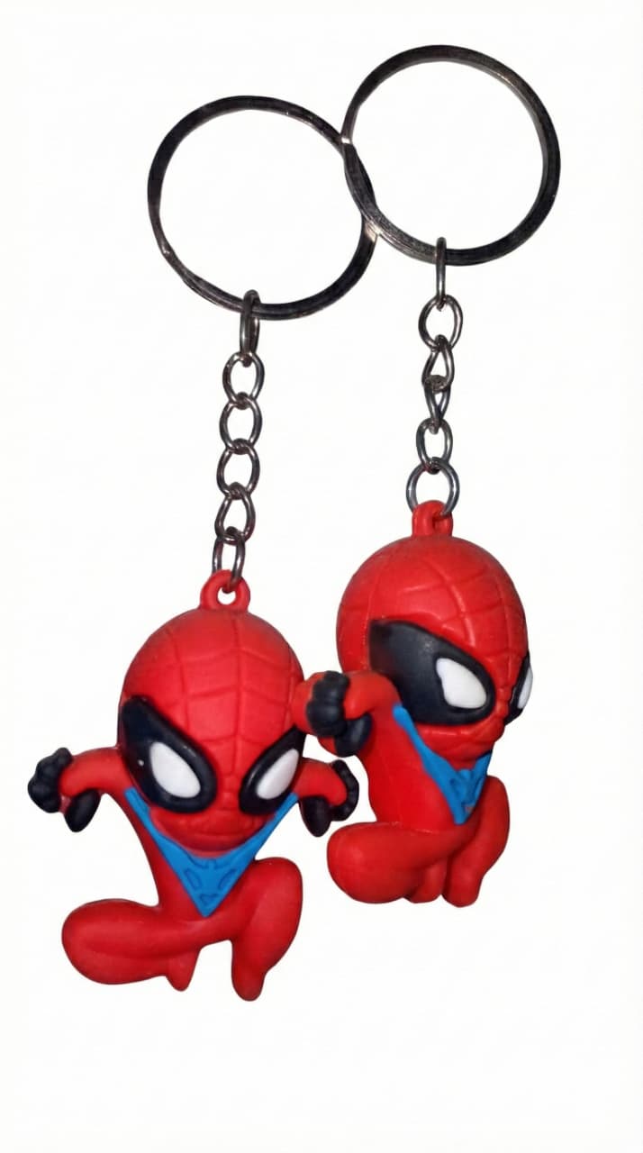 Cute Superhero Figure Keychain | Soft Rubber Cartoon Key Chain for Keys, Bags & Gifts