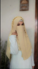 Simple Crown Hijab Without Pearl Soft And Light White Hijab Without Pearl