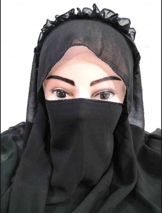 Simple Crown Hijab Without Pearl Soft And Light White Hijab Without Pearl