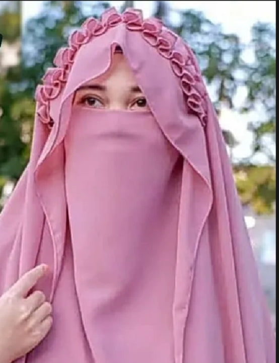 Simple Crown Hijab Without Pearl Soft And Light White Hijab Without Pearl