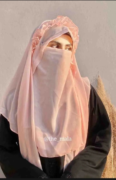 Simple Crown Hijab Without Pearl Soft And Light White Hijab Without Pearl