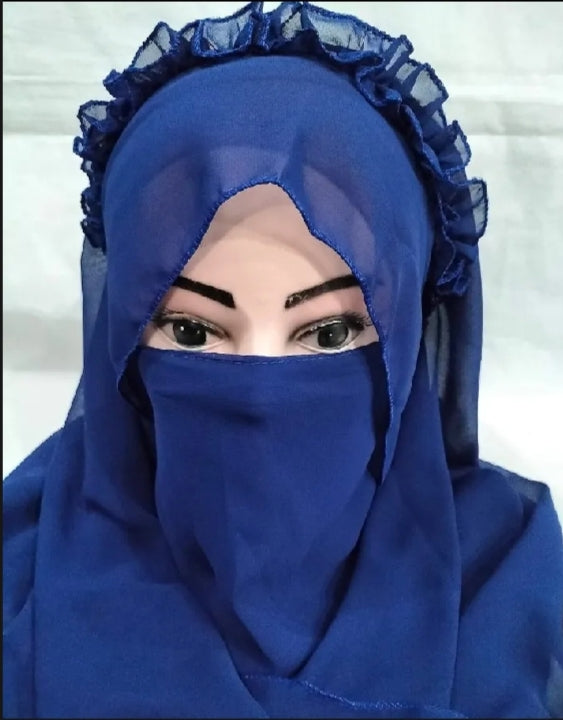 Simple Crown Hijab Without Pearl Soft And Light White Hijab Without Pearl