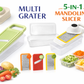 5-in-1 Multi Grater & Mandoline Slicer with Storage Box – Stainless Steel Blades Vegetable & Fruit Cutter